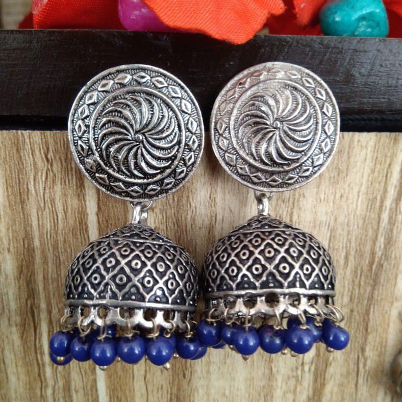 earrings oxidized jhumkas