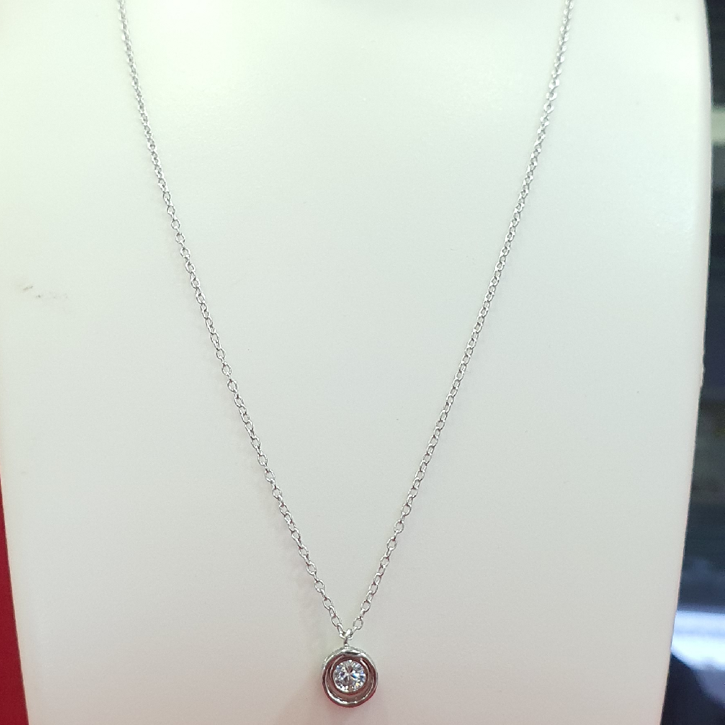 Silver 925 white stone chain pendant