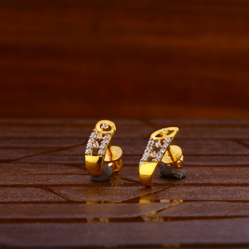22KT Gold CZ Hallmark Classic Ladies Tops Earrings LTE296