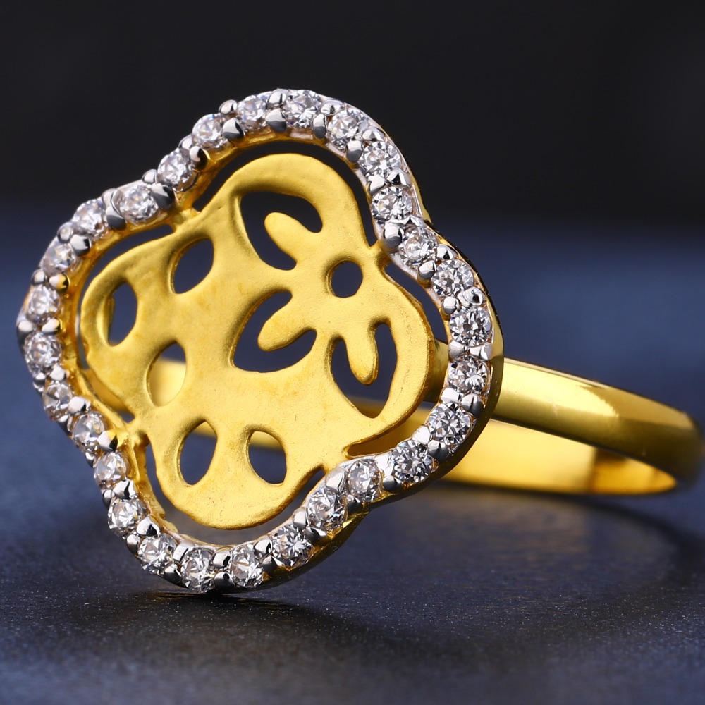 22CT Gold CZ  Classic Diamond Women's Ring LR701