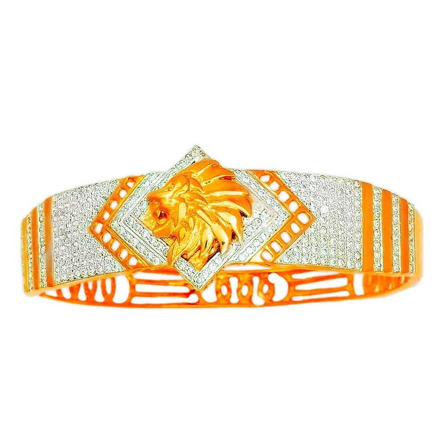 916 Gold Traditional Designer Lion Shape Kada