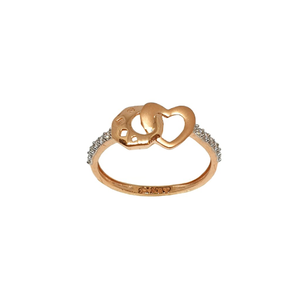 18K Rose Gold Heart Shaped Designer Ring MGA 