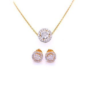 Halo Circlet Diamond Pendant & Earrings S