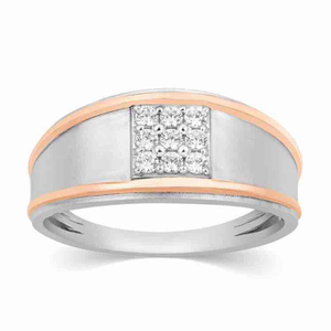 18KT Rose Gold Real Diamond Round Shape Gents