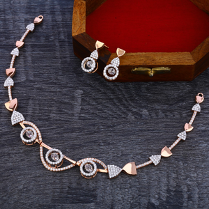 18kt rose gold stylish women's necklace set r