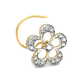 18K Gold Floral Design Diamond Nosepin BNP010