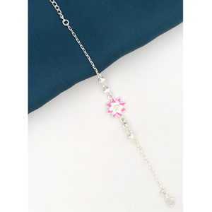 925 Silver Flower Design Rakhi