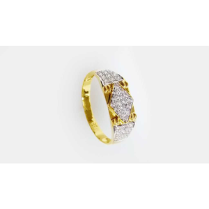 916 Gold Stylish Gents CZ Ring 