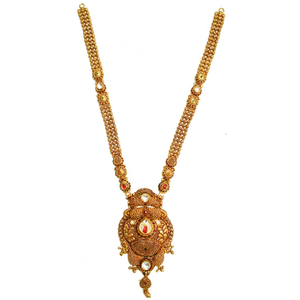 22k Gold Antique Rajwadi Necklace MGA - GLS05