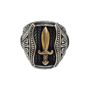 Swords Ring In Oxidised Finishing In 925 Ster