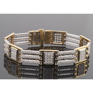 18kt square shaped diamond men's bracelet