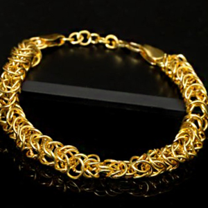 18 kt real solid yellow gold link king men's 