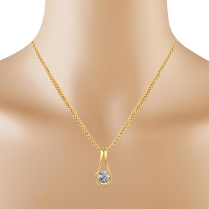 knotted solitaire diamond pendant