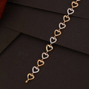 18k rose gold heart shape diamond ladies brac