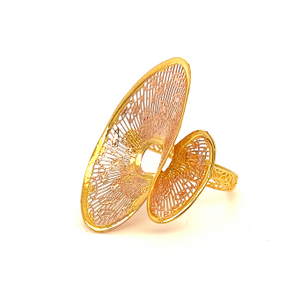 22k gold turkish abstract flair ring