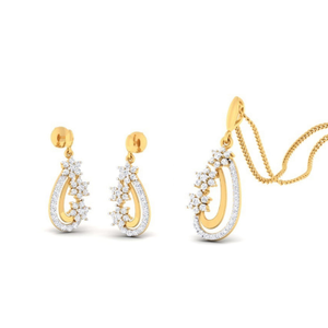 22k gold cz amiya pendant set