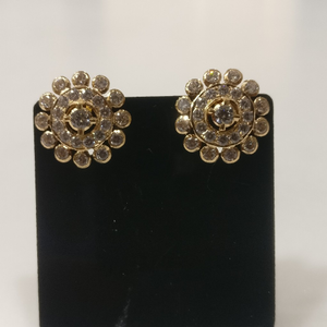 22kt gold cz close setting earrings