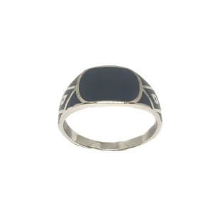 925 Sterling Silver Black Meenakari Ring MGA 