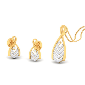 22k gold cz royal pendant set