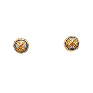 22K Gold Meenakari Tops Earrings MGA - BTG032