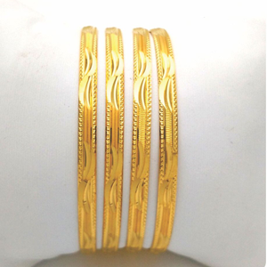 Gold hallmark plain bangle - tr1216