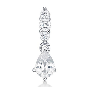 Silver CZ Diamond Pendant