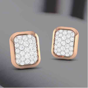 18KT Rose Gold Modern Designer Diamond Earrin
