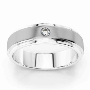 18KT White Gold Real Diamond Gents Ring