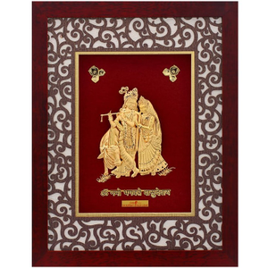 Radhe krishna frame in 24k gold leaf mga - ag