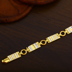 22K Gold Cz Fancy Mens Bracelet-MPB45
