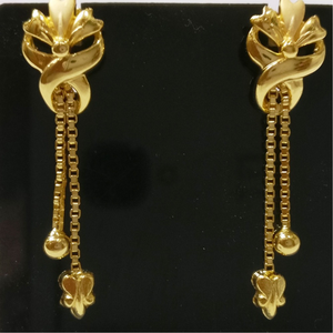 22kt gold plain casting fancy earrings with c