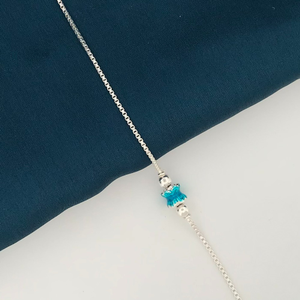 925 Silver Blue Rakhi for Brother