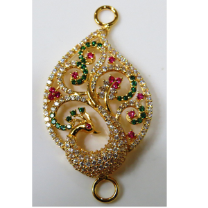22kt gold cz casting chain side peacock penda