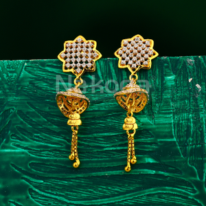 22CT Gold CZ Women's Classic Jhummar Earring 