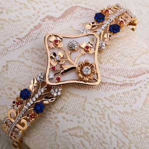 18 carat rose gold antique kada bracelet RH-L