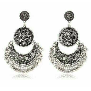 925 Black German Silver Fancy Earring