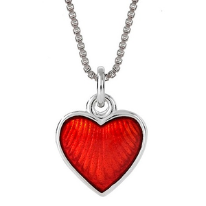 Silver Red Heart Pendant 