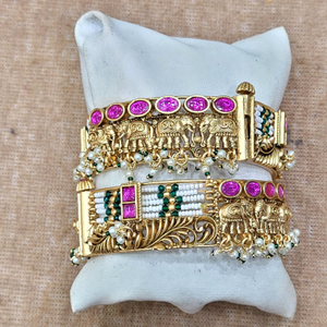 Antique Elephant Design Studded Kada