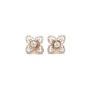 Royale Collection 18k Rose gold Cluster Earri