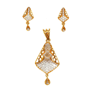 22K Gold Modern Pendant Set MGA - PTG0033