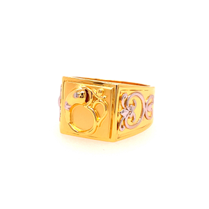 22k yellow gold plain om ring