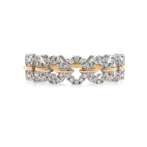 18kt / 750 rose gold fancy band diamond ladie