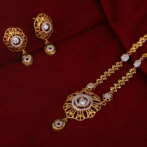 916 Gold Ladies Fancy Chain Necklace Set CN27