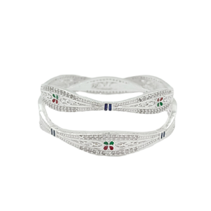Fancy Enameled 925 Silver Bangle