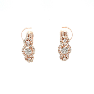 Every Day Wear Diamond Hoops Earring in 18k R