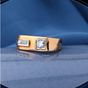 22k yellow gold stunning cz ring for mens r18