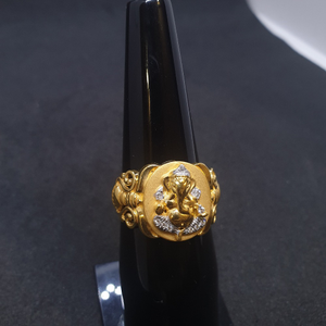 Ganpati gents ring diamond grg-0133