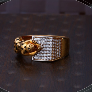 22k gold pretty cz ring for mens r18-1395