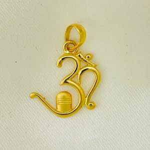 22K Gold Om with Shivji Icon Pendants