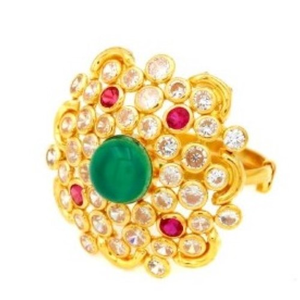 Colourful pearl blooming ring for women